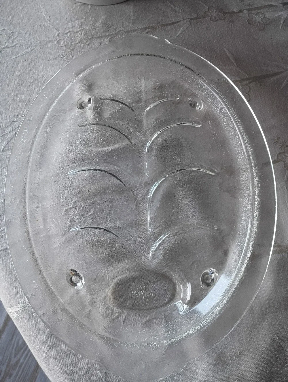 Fire King Vintage Ovenware Clear Glass Baking Dish/Platter, Oval, Fo Made In USA